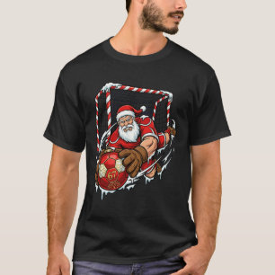 Santa Goalie 67 Soccer Byll Christmas Funny Sports T-Shirt