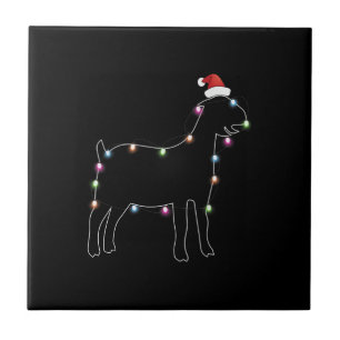 Santa Goat Christmas Colour Led Light Xmas Goat Tile