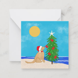Santa Golden Dog Christmas Wishes 2026 Flat Card