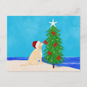 Santa Golden Dog Christmas Wishes Postcard