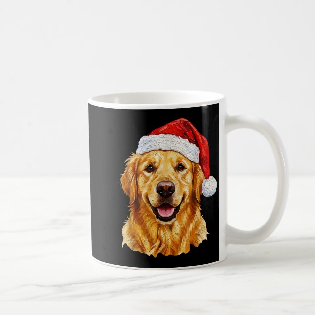 Santa Golden Retriever Christmas Golden Retriever  Coffee Mug (Right)