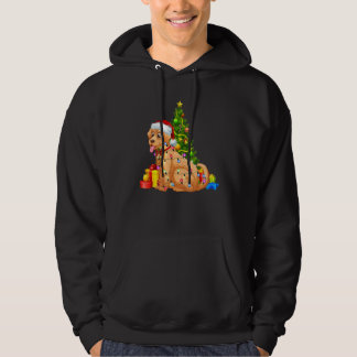 Santa Golden Retriever Christmas Lights Dog Xmas H Hoodie