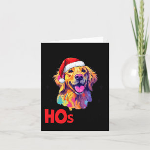Santa Golden Retriever Dog There's Some Hos In Thi Card