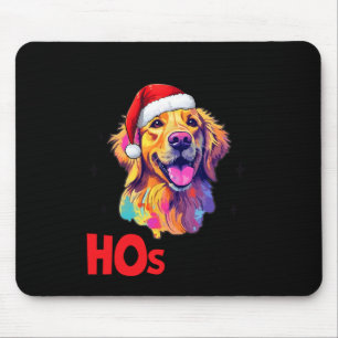 Santa Golden Retriever Dog There's Some Hos In Thi Mouse Mat