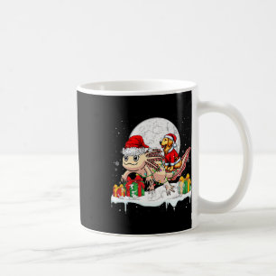 Santa Golden Retriever Riding Axolotl Christmas Ow Coffee Mug