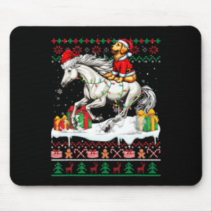Santa Golden Retriever Riding Horse Christmas Swea Mouse Mat