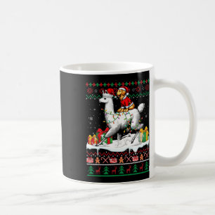 Santa Golden Retriever Riding Llama Christmas Swea Coffee Mug