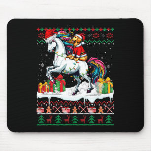 Santa Golden Retriever Riding Unicorn Christmas Sw Mouse Mat