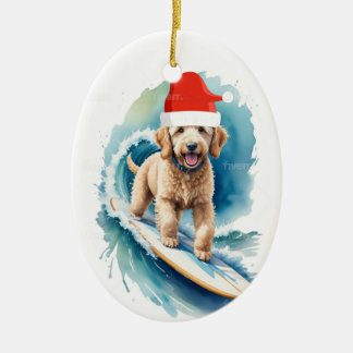 Santa goldendoodle Christmas ornament