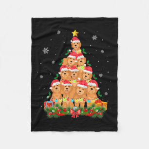 Santa Goldendoodle Dog Tree Christmas Pet Animal D Fleece Blanket