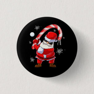 Santa Golf Club And Ball Sport Christmas Boys Golf 3 Cm Round Badge