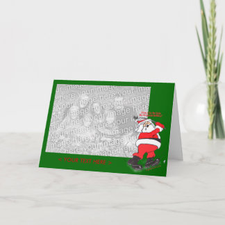 Santa Golfing Christmas Card Template