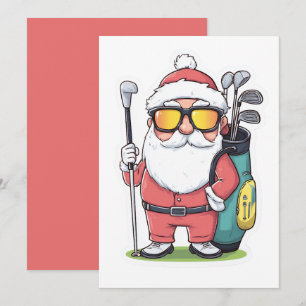 Santa Golfing Christmas Fun Card