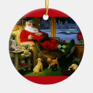 Santa Golfing Christmas Ornament