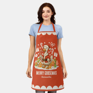Santa Goose Christmas Holiday Apron