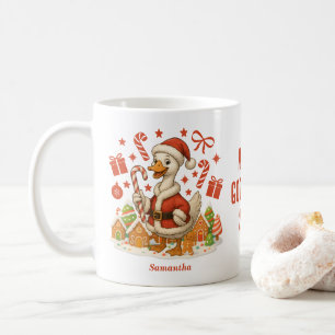 Santa Goose Christmas Holiday Coffee Mug