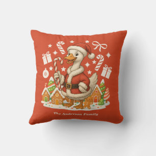 Santa Goose Christmas Holiday Cushion