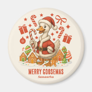 Santa Goose Christmas Holiday Fridge Magnet