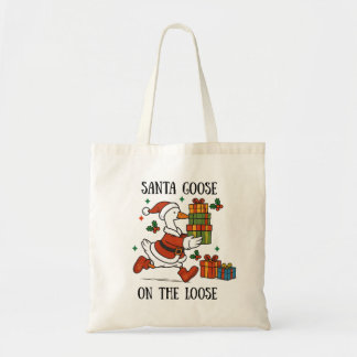 Santa Goose On The Loose Christmas Holiday Suit Tote Bag