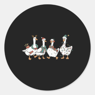 Santa Goose On The Loose Merry Goosemas Christmas  Classic Round Sticker