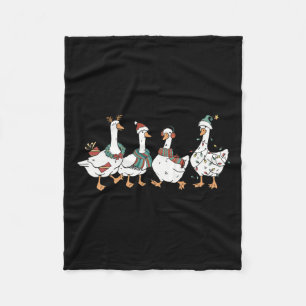 Santa Goose On The Loose Merry Goosemas Christmas  Fleece Blanket