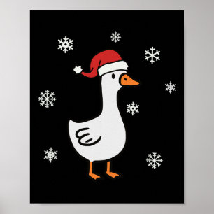Santa Goose On The Loose Merry Goosemas Christmas  Poster