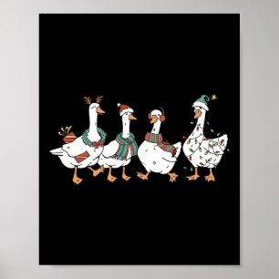Santa Goose On The Loose Merry Goosemas Christmas Poster