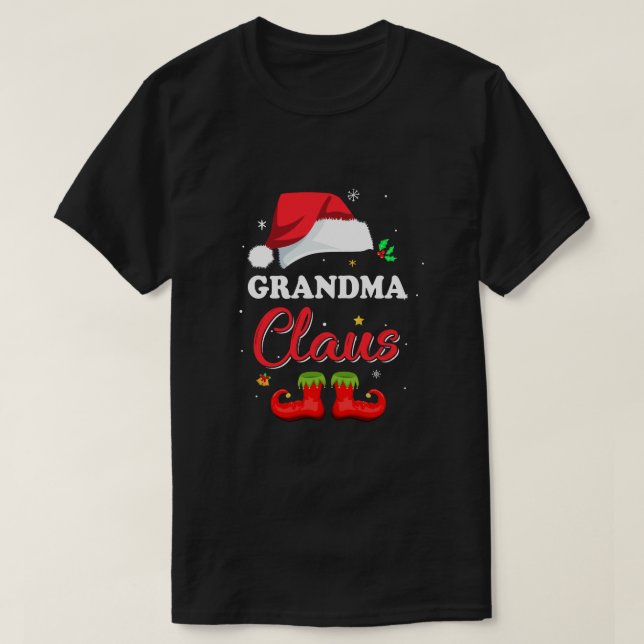 Santa Grandma Claus Matching Family Pyjamas Christ T-Shirt (Design Front)