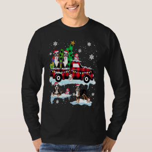 Santa Greater Swiss Mountain On Red Plaid Pick Up T-Shirt