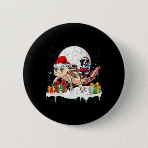 Santa Greater Swiss Mountain Riding Axolotl Christ 6 Cm Round Badge