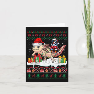 Santa Greater Swiss Mountain Riding Axolotl Xmas S Card