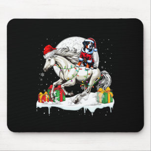 Santa Greater Swiss Mountain Riding Horse Christma Mouse Mat