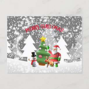 Santa Greetings Holiday Postcard