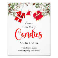 Santa Guess How Many Candies Game Sign