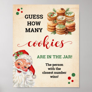 Santa Guess How Many Cookies Game Christmas Sign