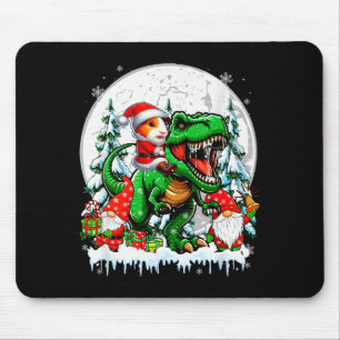 Santa Guinea G Riding T-rex Gnomes Christmas Trees Mouse Mat