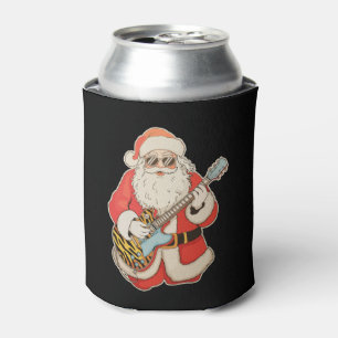 Santa Guitar Rock Jazz Music Christmas Xmas Can Cooler