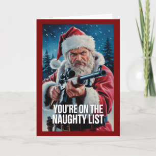 Santa Gun Naughty List Second Amendment Custom Card