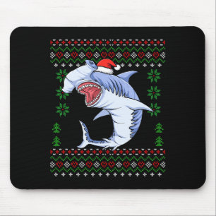 Santa Hammerhead Shark Christmas Ugly Xmas Sweater Mouse Mat