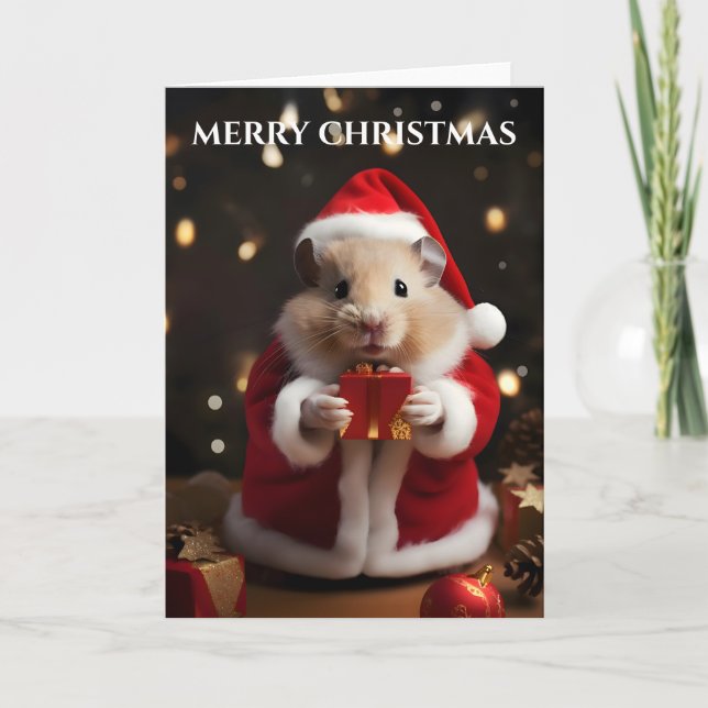 Santa Hamster Christmas Card (Front)