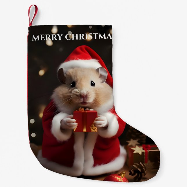 Santa Hamster Christmas Stocking (Front)