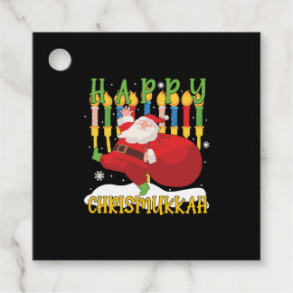 Santa Happy Chrismukkah Funny Hanukkah Christmas Favour Tags