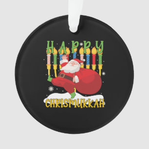 Santa Happy Chrismukkah Funny Hanukkah Christmas Ornament