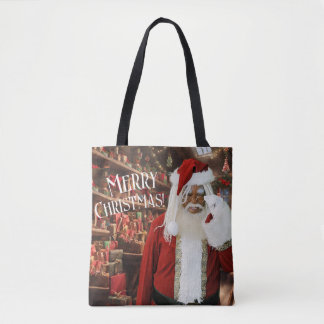 Santa Happy in His Workshop Tote Bag