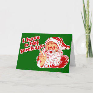 Santa Has A Big Package Holiday Card
