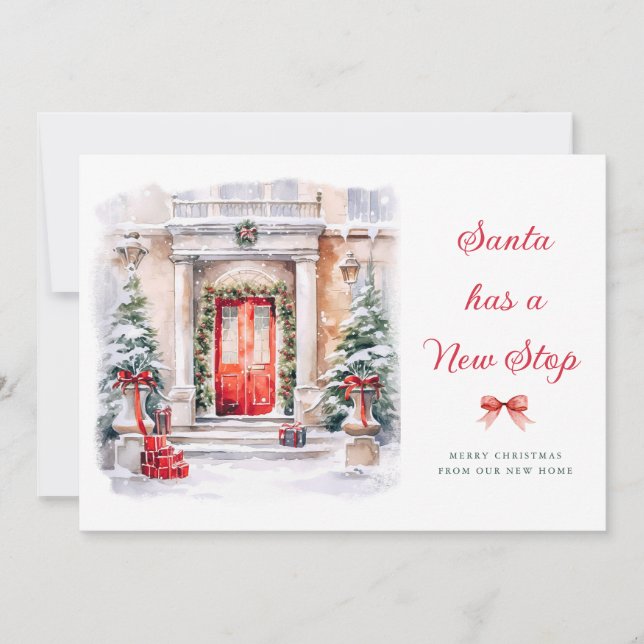 SANTA HAS A NEW STOP | holiday moving announcement (Front)