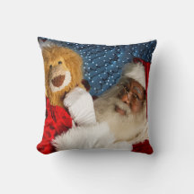 Santa has a Soft Heart Throw Pillow