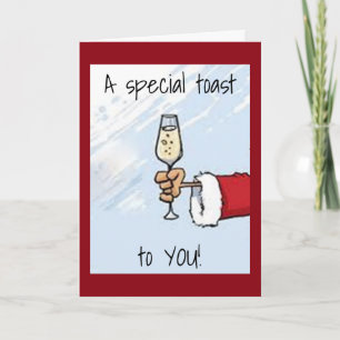 SANTA HAS A *SPEICAL BIRTHDAY&CHRISTMAS* TOAST HOLIDAY CARD