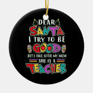 SANTA HAS IT EASY BARTENDER CERAMIC TREE DECORATION