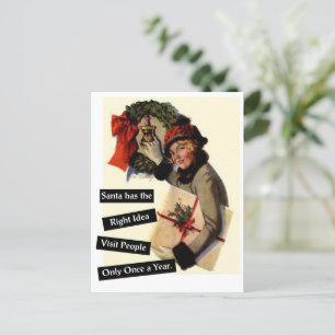 Santa has the right idea... holiday postcard